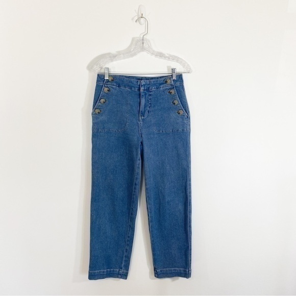 Talbots 2 Sailor Jeans Mystic Wash High Rise Trouser Denim‎ Button Details - Picture 2 of 14